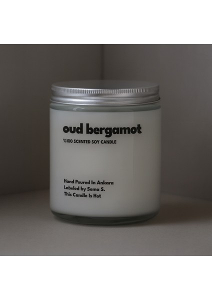 : Oud Bergamot : Cam Kavanozda Kokulu %100 Soya Mum (Bergamot, Oud, Sedir, Sandal) fiyatları