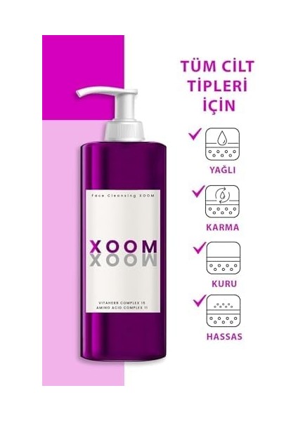 Xoom Makyaj Temizleyici Tonik, 3'ü 1 Arada, Temizleme Jeli & Temizleme Yağı & Micellar Su, Derinlemesine Temizlik & Nem Desteği, Hassas Ciltler Için Uygun, 150 ml modelleri