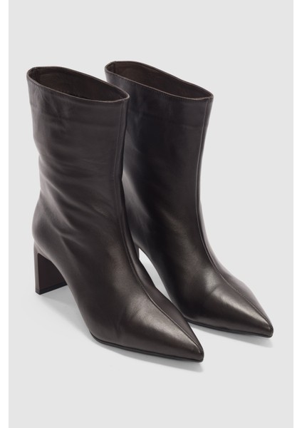 Lowen Hakiki Deri Sivri Burun Kadın Bot- Kahverengi fırsatları