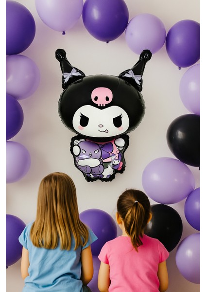 Folyo Balon Kuromi Temalı 80X50 cm Mor-Siyah Tonlarında Doğum Günü Balonu fiyatları
