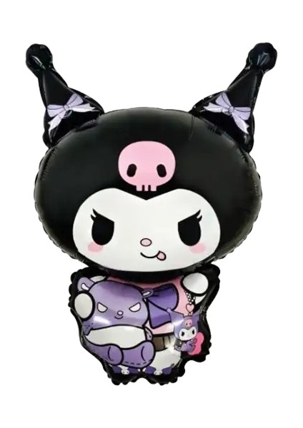 Folyo Balon Kuromi Temalı 80X50 cm Mor-Siyah Tonlarında Doğum Günü Balonu modelleri