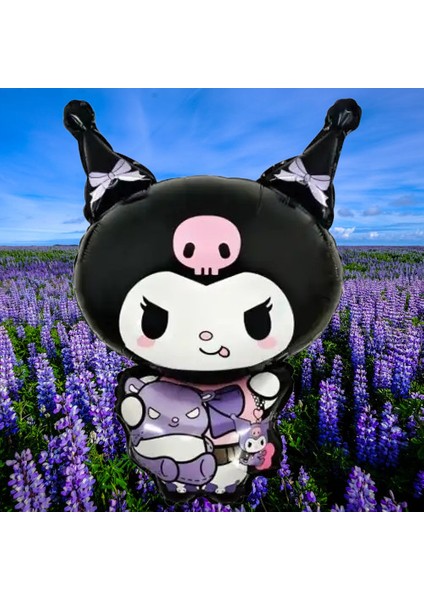 Folyo Balon Kuromi Temalı 80X50 cm Mor-Siyah Tonlarında Doğum Günü Balonu indirimleri