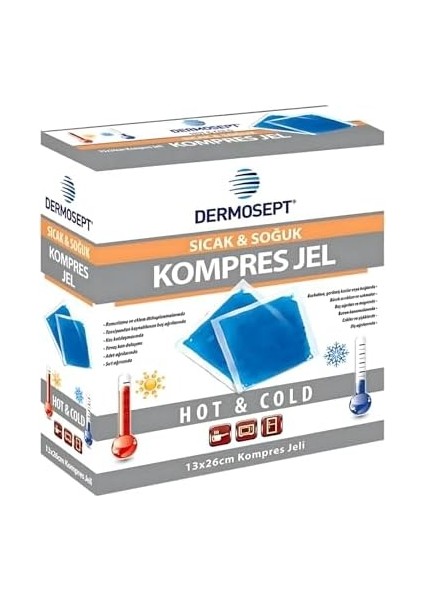 Dermosept Sıcak Soğuk Termo Jel Kompres Buz Jel Termojel 13 x 26 cm Orta Boy