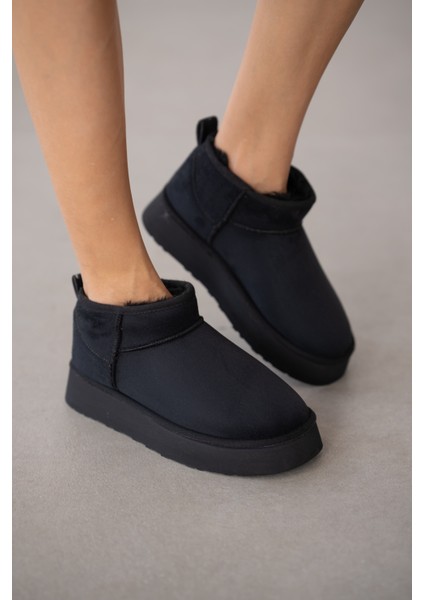 Luniva Içi Kürklü Kalın Taban Kadın Bot- Siyah Süet fiyatları