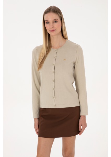 Kadın Açık Haki Hırka (Triko) 50307719-VR183
