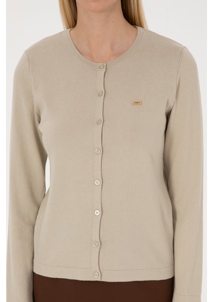 Kadın Açık Haki Hırka (Triko) 50307719-VR183