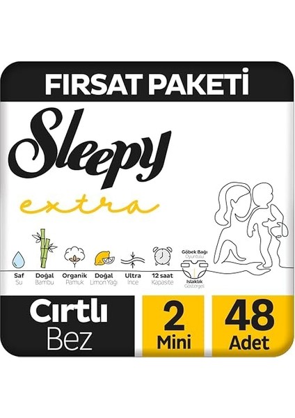 Sleepy Extra Günlük Aktivite Fırsat Paketi Bebek Bezi 2 Numara Mini 48 Adet fiyatları