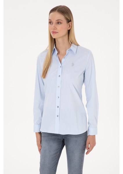 Kadın Açık Mavi Gömlek Basic 50308024-VR003