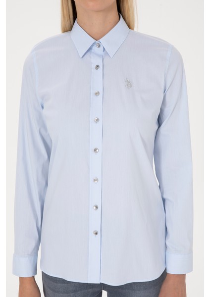 Kadın Açık Mavi Gömlek Basic 50308024-VR003