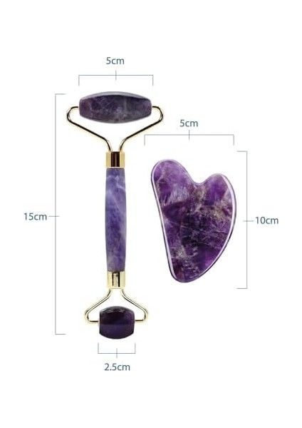 Seay Ametist Face Roller ve Ametist Gua Sha Yüz Masaj Taşı Seti fiyatları