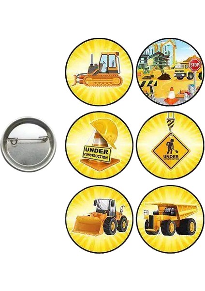 Lisanslı Yaka Çanta Rozeti Inşaat 6lı