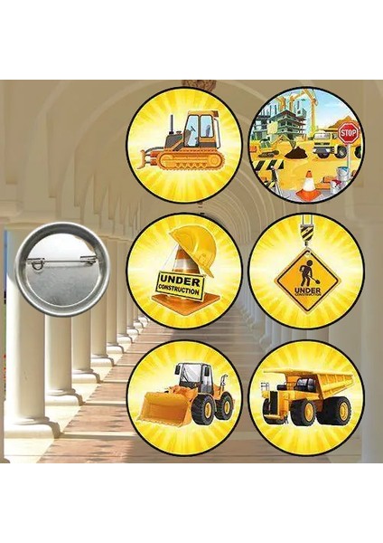 Lisanslı Yaka Çanta Rozeti Inşaat 6lı modelleri