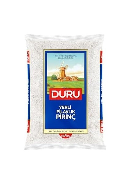 Duru Yerli Pilavlık Pirinç 5 kg – Iri Taneli, Tane Tane, Lezzetli ve Kolay Pişen