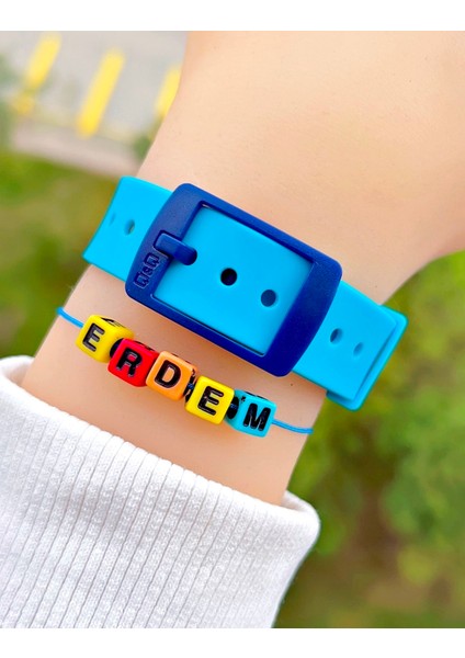 Silikon Kordonlu 10 Atm Su Geçirmez Erkek Çocuk Kol Saati Kişiye Özel Hediye Isimli Bileklik indirimleri