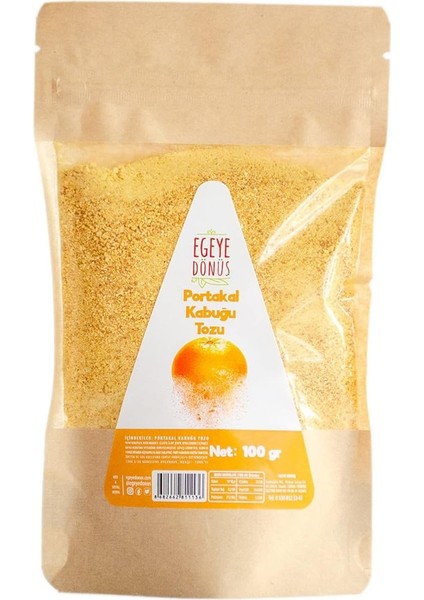 Egeye Dönüş Portakal Kabuğu Tozu - 100 Gr. (Öğütülmüş Kuru Portakal Kabuğu - Doğal Aroma Verici - Glütensiz Sporcu Gıdası)