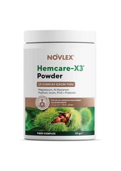 Novlex Hemcare-X3, Magnezyum, Lif Kompleksi ve At Kestanesi Toz (Powder) Içecek 171GR fiyatları