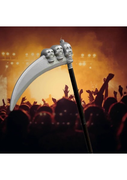 Halloween Cadılar BayramıGeçmeli Çubuklu Azrail Orağı 90 Kurukafa Sembollü indirimleri