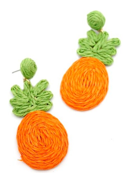 Ananas Hasır Küpe - Turuncu fiyatları