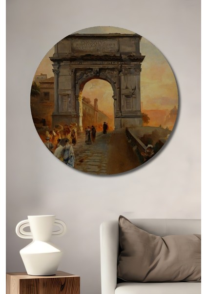 Antik Roma Takı Dekoratif Ahşap Mdf Ev/işyeri Duvar Tablo Yuvarlak Ev/işyeri Duvar Tablo