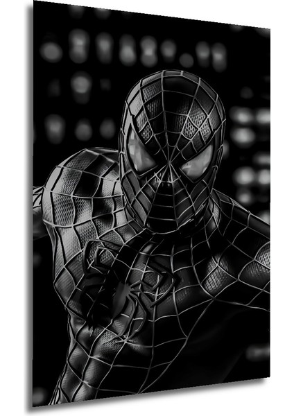 Örümcek Adam Siyah Kostüm Ahşap Mdf Dekoratif Işyeri Duvar Tablo Dikdörtgen Işyeri Duvar Tablo modelleri