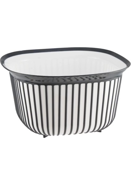 Linea Kare Çizgi Desenli Kase 4 Lt ROYALEKS-BNM-3712