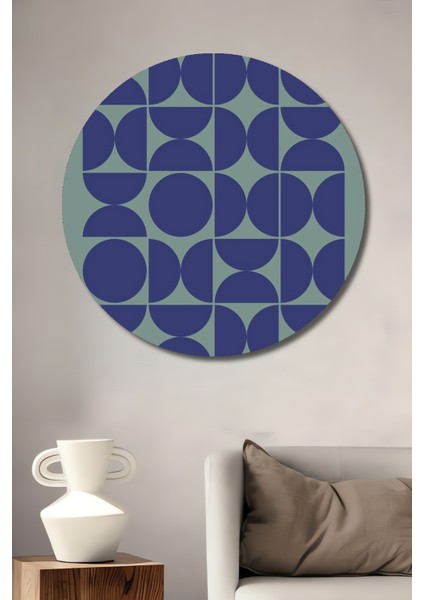 Bauhaus Soyut Desenli Dekoratif Ahşap Mdf Ev/işyeri Duvar Tablo Yuvarlak Ev/işyeri Duvar Tablo