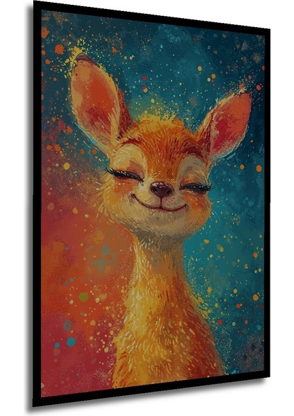 Çerçeve Görünümlü Sevimli Ceylan Dekoratif Ahşap Mdf Ev Duvar Tablo Dikdörtgen Ev Duvar Tablo modelleri