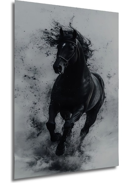 Güçlü Siyah At Ahşap Mdf Dekoratif Ev/işyeri Duvar Tablo Dikdörtgen Ev/işyeri Duvar Tablo modelleri
