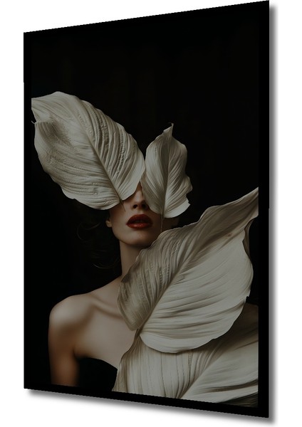 Çerçeve Görünümlü Gızemlı Kadın Yaprak Sanatı Ahşap Mdf Dekoratif Tablo Dikdörtgen Tablo fiyatları