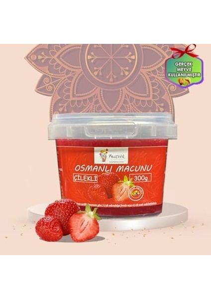 Festiva 5 Çeşit 300GR. Meyveli Hazır Osmanlı Macunu Seti - 50 Adet Macun Çubuğu Hediyeli modelleri