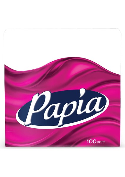 Papia 2 Katlı Beyaz Peçete, 100 Adet