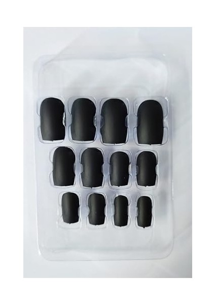 Gaman Mona Lady Takma Tırnak Siyah Renk Set Küt 12 Adet Kendinden Yapışkanlı