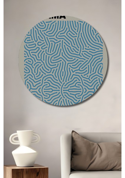 Yayoi Kusama Abstrakt Japon Sanatı Dekoratif Ahşap Mdf Tablo Yuvarlak Tablo