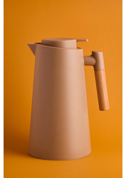 Aster Nordic Bambu Saplı Cam Vakumlu Termos 1000 ml Kahverengi