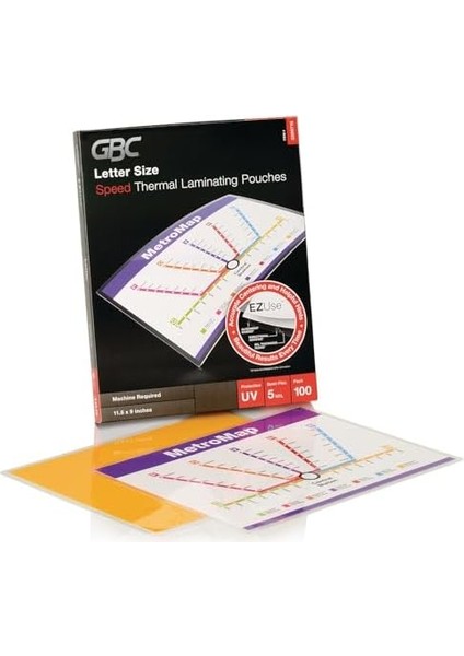 Gbc Laminasyon Folyosu, Yasal Boyut, 5 Mil, Ezuse Hız Kesesi Harf 100 Sayısı, 1 Paket Renksiz fiyatları