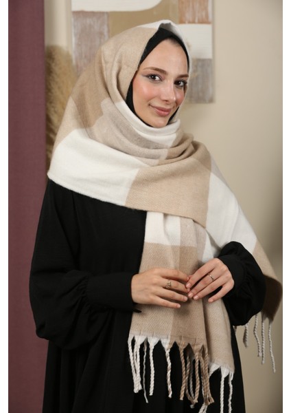 Çift Taraflı Ekose Kışlık Omuz Şalı fırsatları