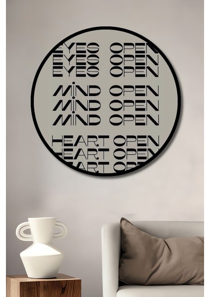 Çerçeve Görünümlü Açık Fikirler Dekoratif Ahşap Mdf Ev Duvar Tablo Yuvarlak Ev Duvar Tablo