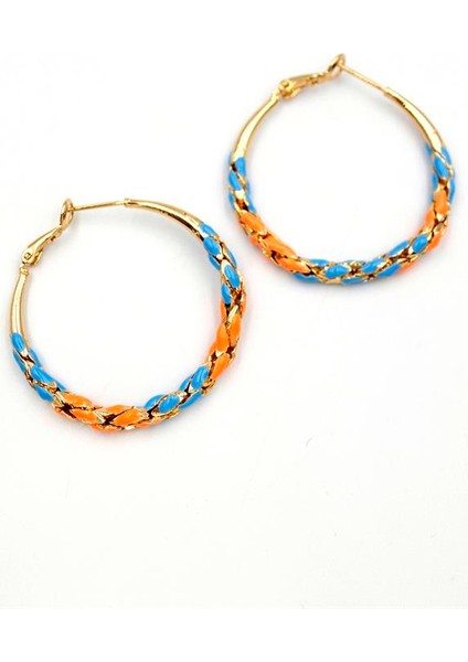 Mineli Halka Küpe - Turuncu fiyatları