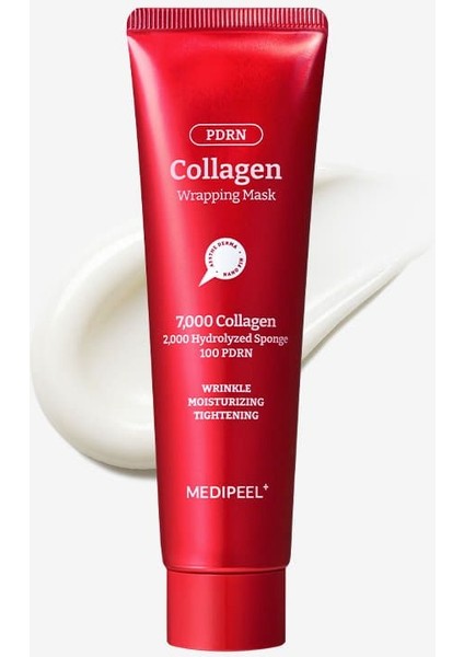 Medıpeel Collagen Glow Wrapping Mask 100 ml Cilde Işıltı Kazandıran, Kolajen, Spiküller ve Pdrn Içeren Film Maskesi
