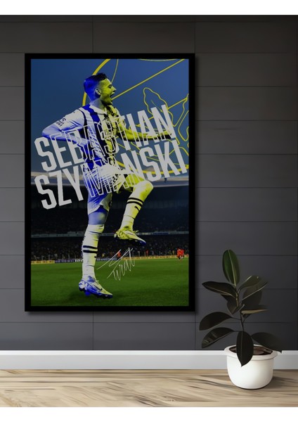 Çerçeve Görünümlü Futbolcu Dekoratif Ahşap Mdf Işyeri Duvar Tablo Dikdörtgen Işyeri Duvar Tablo