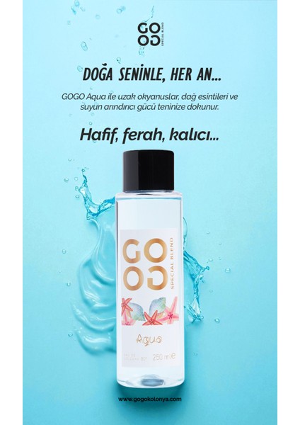 Gogo Aqua Kolonya 250ML Plastik Şişe - 20 Adet modelleri
