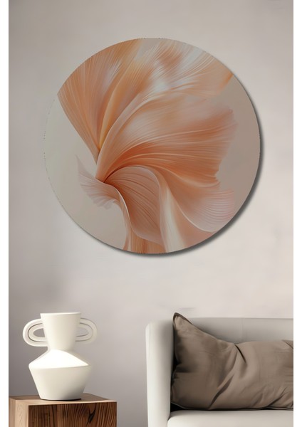 Soyut Sanat Zarif Çiçek Dekoratif Ahşap Mdf Ev/işyeri Duvar Tablo Yuvarlak Ev/işyeri Duvar Tablo