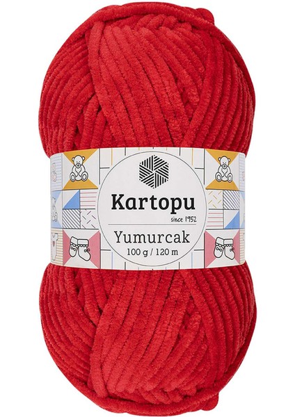 1 Adet Yumurcak Kadife El Örgü Ipi Açık Kırmızı K165