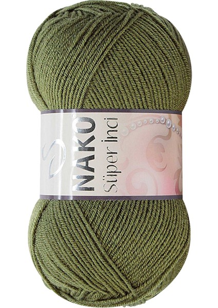 1 Adet Süper Inci El Örgü Ipi 100 gr Haki 4234