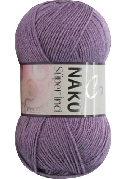 1 Adet Süper Inci El Örgü Ipi 100 gr Açık Mürdüm 6684