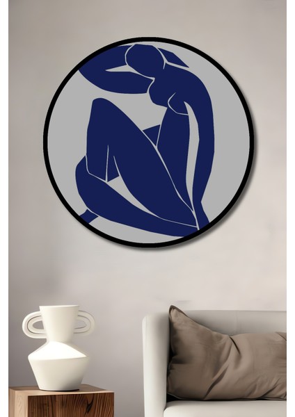 Çerçeve Görünümlü Henri Matisse Dekoratif Ahşap Mdf Ev Duvar Tablo Yuvarlak Ev Duvar Tablo