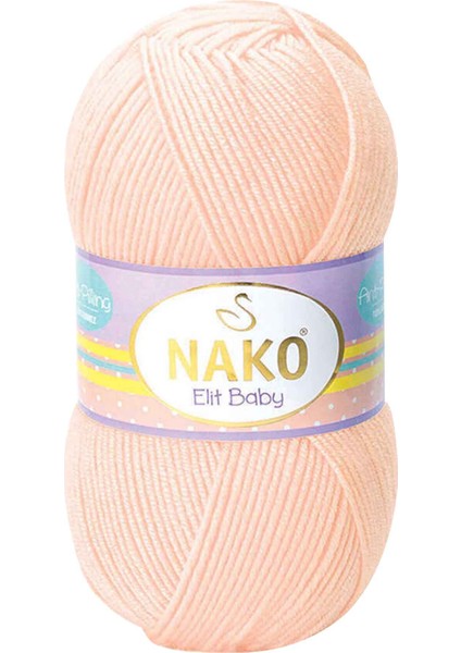 1 Adet Elite Baby El Örgü Ipi Tüylenmeyen Bebek Yünü Soft Şeftali 3701