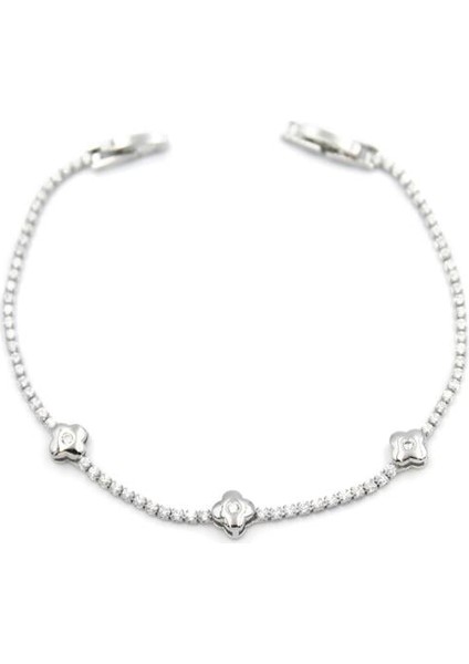 Taşlı Yonca Bileklik - Gümüş fiyatları