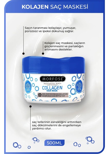 Kolajen Saç Maskesi 500 ml - Zayıf ve Kırılgan Saçlar Için - Mrfs fiyatları