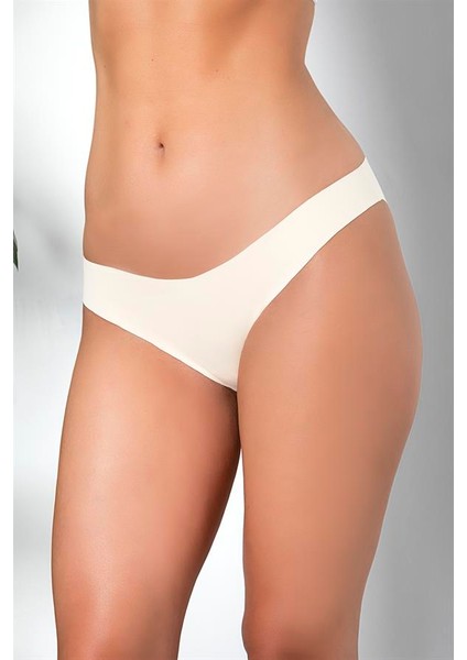 3&apos;lü Dikişsiz, Iz Yapmaz, Lazer Kesim, Slip Külot Ekru (MGP21261)